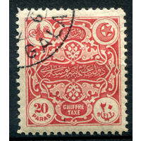 Османская Империя (Турция) - 1914г. - турецкие гербовые мотивы, 20 Pa - 1 марка - гашёная с клеем [Mi 44]. #4-W2-106-A-1