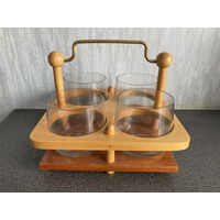 Набор коньячных бокалов СССР на подставке 4 шт