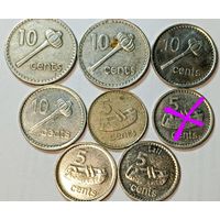 Фиджи 10 центов 1981 , 1990 , 2009 , 2010 года и 5 центов 1982  , 2010 , 2013 года .