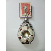 Игрушка на ёлку , Снежинка , винтаж , стекло , СССР . С рубля