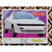 Вкладыш Turbo (Турбо) 5 серия (261-330, Yellow, золотая толстая рамка), номер 323, Toyota Paseo. Возможен небольшой торг.