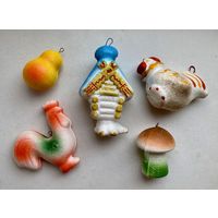 Елочные игрушки 5 шт из пенопласта