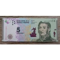 Werty71 Аргентина 5 Песо 2016 UNС банкнота