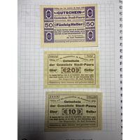 10-20-50 геллеров (нотгельды) Австрия.-2212