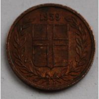 Исландия 1 эйре 1959 год, XF