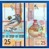 Аруба, 25 флоринов 2019 г., P-W22 (A, венесуэльский трупиал, кувшин), UNC