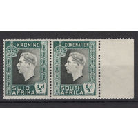 1937 Южная Африка** Коронация Георг VI сцепка 2 марки SG#71