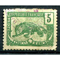 Французское Конго - 1901/07г. - пантера, 5 с - 1 марка - гашёная [Mi 33]. #4-W1-123-A-1