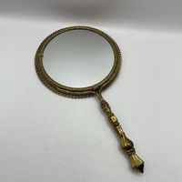 Большое ручное зеркало в бронзовой оправе. Франция. Арт 3481