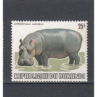 Фауна. Бегемот. Бурунди. 1982. 1 марка. Michel N 1588 (50,0 е).