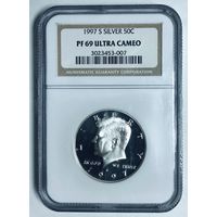 50 центов 1998 s Кеннеди серебро США pf 69 ultra cameo старый слаб!!
