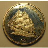 Либерия, 10 Долларов 2003 "Летящее облако" Серебро