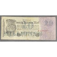 Банкнота 20 миллионов марок. 1923 год. Веймарская республика.