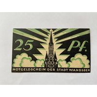 Нотгельд 25 пфеннигов Вандсбек. Веймарская республика - 1602