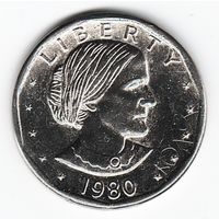 1 доллар США 1980 год Сьюзен Б. Энтони (без знака МД) _состояние aUNC/UNC