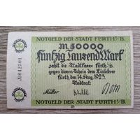 Werty71 Германия 50000 марок 1923 банкнота Гроссгельд Фюрт