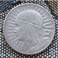 Польша 10 злотых 1932 года, UNC. Ядвига. Без буквы монетного двора. Серебро. Сторгуй за свою цену, предложи обмен!