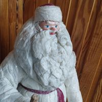 Ватный Дед мороз папье маше ссср Брестский большой 45 см
