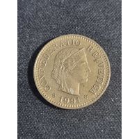 Швейцария 5 раппенов 1991