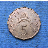 Танзания 5 центов 1966