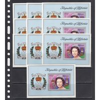 25 лет правления Королева Великобритании Елизавета 2 1977 Либерия MNH 1 Блок зуб Х 10 Лот