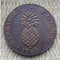 Барбадос 1 пенни 1788 года. Ананас. Вождь. Предложи свою цену или обмен!