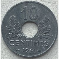 Франция 10 сантимов 1941 г.