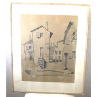 Все лоты с рубля.Графика вид D.Eze, 1967 г,45\50см,авт.И.А.Покровский . Народный архитектор СССР