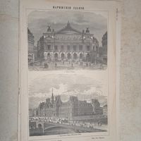 Парижския здания .Гравюра энциклопедическая СПБ.19-20век.24х17см.