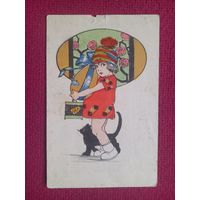 С Праздником Пасхи! Старая открытка. Чистая.