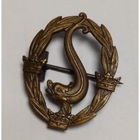 ВОЕННО СПОРТИВНЫЙ ЗНАК ШВЕЦИЯ ЛАТУНЬ ФИРМА ПОЗОЛОТА