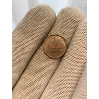 1 пенни 1911 UNC с шб в красивой патине. много лотов