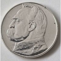 10 злотых 1937  год.  Польша, Пилсудский.