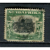 Южная Африка - 1927/1928 - Повозка 5Sh - (есть тонкое место) - [Mi.40] - 1 марка. Гашеная.  (Лот 77Gw)-T4P15