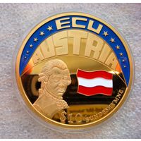 10 долларов 2001 Либерия. Австрия. Моцарт. Австрийский гимн. ECU.