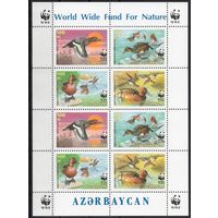 Азербайджан 2000. Фауна WWF. Птицы, утки. Малый лист (131)