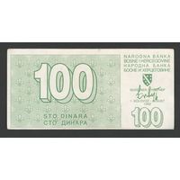 Босния и Герцеговина 100 динар 1992 года. Тип Р-24. Состояние XF