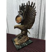 Старинная статуэтка Орел. Бронза. С карманными часами.