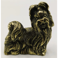 Статуэтка миниатюра Болонка Латунь