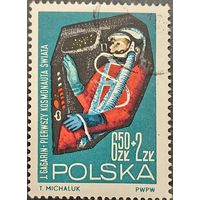 Польша 1964. Первый человек в космосе Юрий Гагарин. Марка из серии