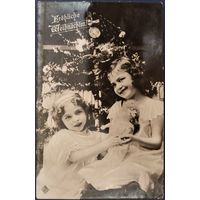 Детская рождественская фотооткрытка. Австро-Венгрия. Начало 20-го века.