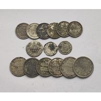 Аукцион с рубля 15 серябрянных монет РИ разных периудов Без вмешательств Смотрите также другие мои лоты