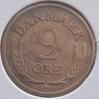 Дания 2 эре 1964 г. Бронза. В холдере