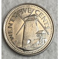 Монета Барбадос 25 центов 2008 года. Мельница. С рубля без МЦ.