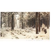 Открытка С новым годом. 1985 Худ. И. Шишкин "Зима", подписана