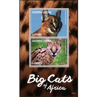 2014 Сьерра-Леоне 5930-5931/B712 Кошки - Сервал, Каракал 12,00 евро