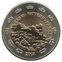 КНЯЖЕСТВО ЛИХТЕНШТЕЙН. 2 ЕВРО 2004. ПРОБА. ПАТТЕРН. Тираж 10000. UNUSUAL