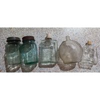 Бутылочки от одеколона и горчицы СССР.