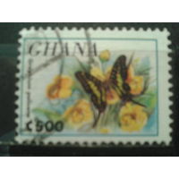 Гана, 1995. Бабочка. Mi-0,90 евро гаш.