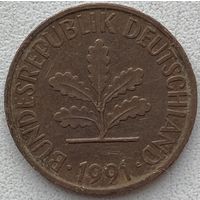 Германия 2 пфеннига 1991 г. F